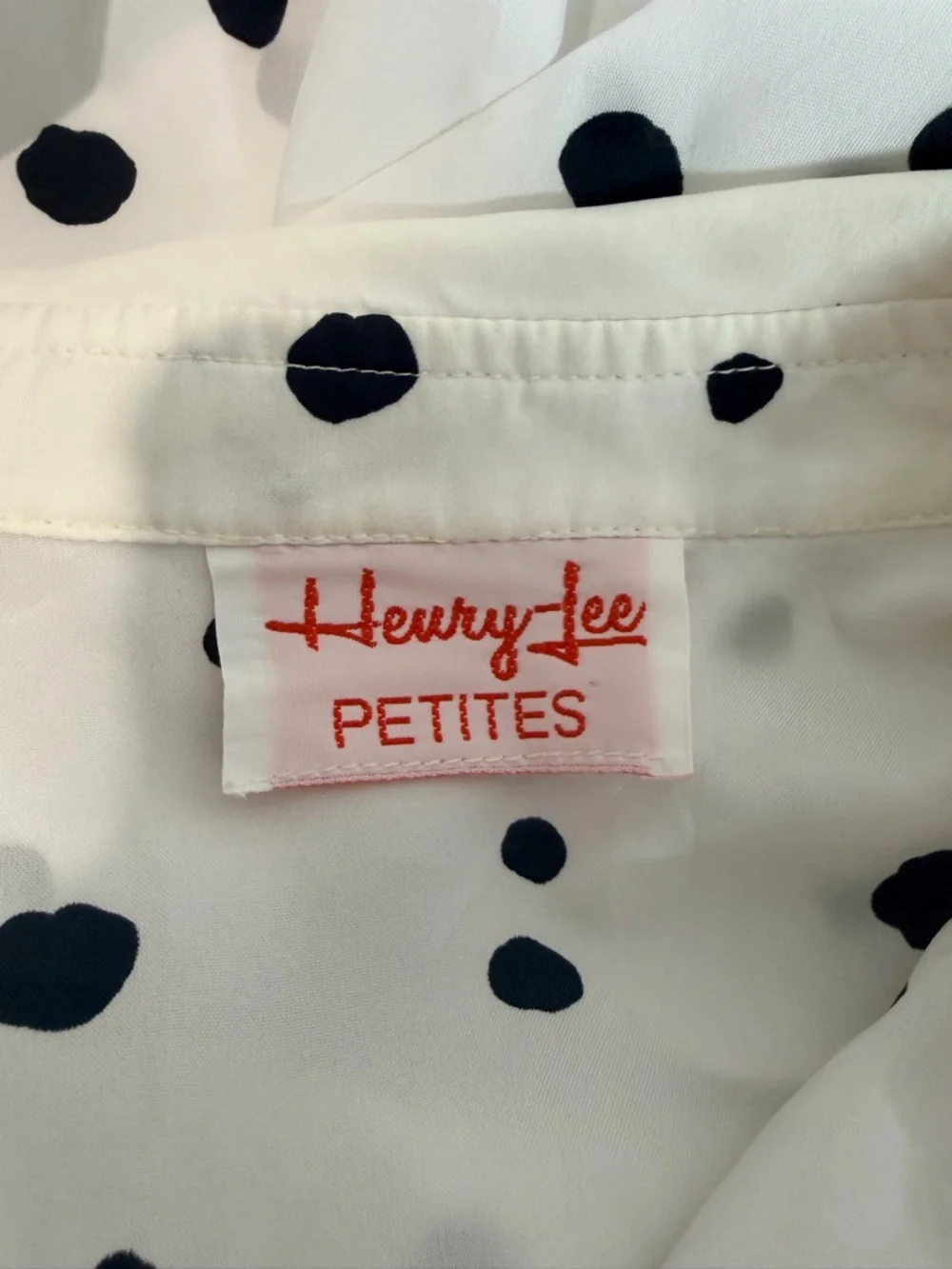 VTG Henry Lee Petites Polka Dot Midi Dress Small 80s‎ Mod Office Siren Preppy